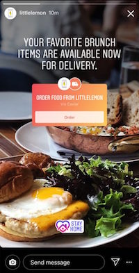 Sticker Food delivery su Instagram