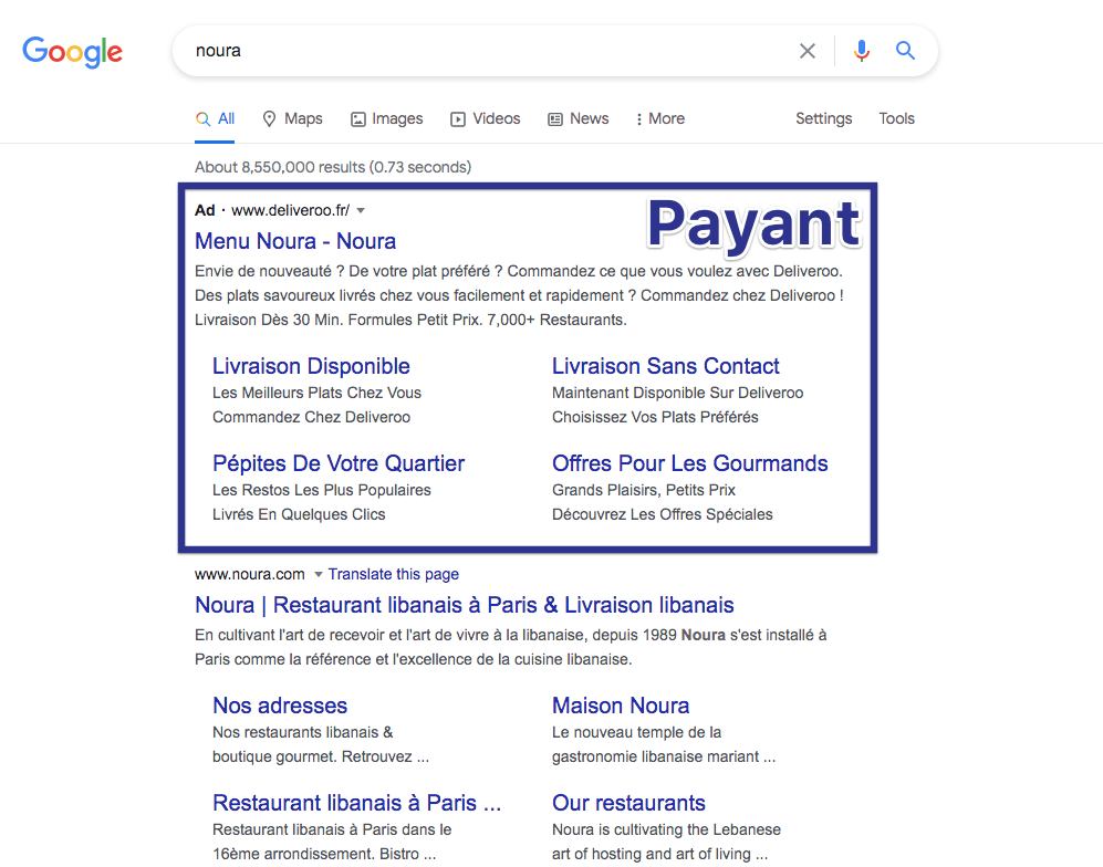 être premier restaurant Google